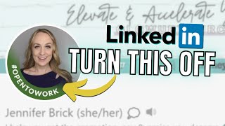 How to Remove Linkedin Open to Work LinkedIn Tutorial [upl. by Trevar]