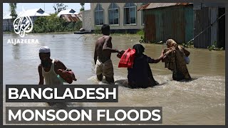 Nearly onethird of Bangladesh affected by monsoon floods [upl. by Duggan]