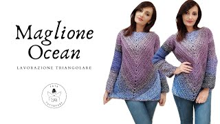 TUTORIAL Maglione quotOceanquot alluncinetto 💖lafatatuttofare💖 [upl. by Akeinahs542]