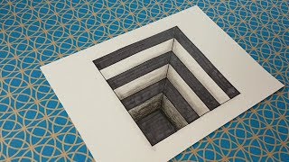 Comment dessiner une illusion doptique  trou dans une feuille [upl. by Redla]