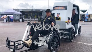 Along the Rhine in the Armadillo twoseater quadricyclecargo quadpractical velomobile [upl. by Ibbison]