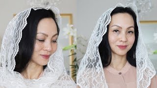 DIY CHAPEL VEIL Part1 French Seams INFINITY amp TRIANGLE CHAPEL VEILS [upl. by Etnecniv]