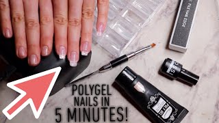 How To Apply PolyGel Nails In 5 Minutes 💅🏼Tutorial [upl. by Ocsic]