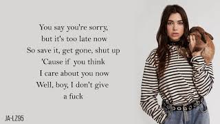 IDGAF Dua Lipa Lyrics [upl. by Karel205]