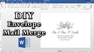 How to Easy Envelope Mail Merge in MS Word  DIY Invitations [upl. by Schlosser509]