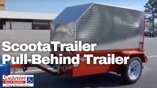 Demo  ScootaTrailer™ pullbehind trailer for your vehicle EZ transport your scooter or wheelchair [upl. by Lain]