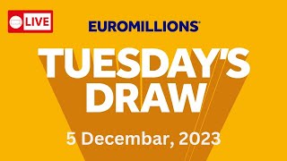 The National Lottery Euromillions Draw Live Tonight Tuesday 5 December 2023 [upl. by Niaz]