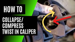 How to Collapse Compress A Twist In Rear Brake Caliper [upl. by Anilem792]