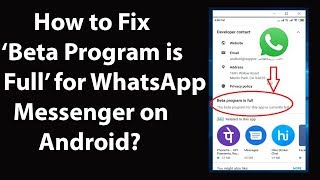 How to Fix Beta Program is Full for WhatsApp Messenger on Android [upl. by Werner]