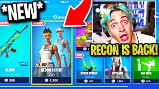 STREAMERS BUY RECON EXPERT BACK in ITEM SHOP NEW EDIT STYLE RAREST SKIN in FORTNITE RETURNS [upl. by Knowles]