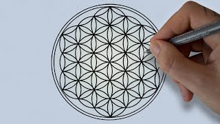 How To Draw The Flower Of Life  Sacred Geometry Drawing Tutorial [upl. by Quillan]