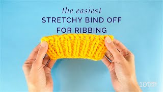 The Easiest Stretchy Bind Off for Ribbing [upl. by Wanyen]