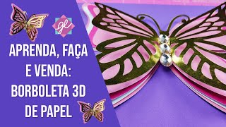 MOLDE GRATUITO Borboleta 3D de Papel [upl. by Spaulding]