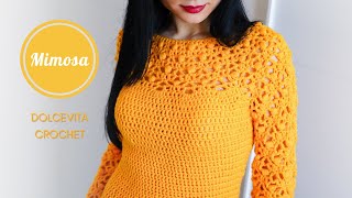 TUTORIAL MAGLIONE ALLUNCINETTO quotMIMOSAquot [upl. by Valera]