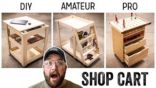 3 LEVELS of Shop Carts  DIY to PRO Build [upl. by Anrev418]