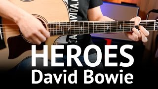 Heroes  David Bowie Guitar chords cover on guitar  How to play [upl. by Kwarteng]