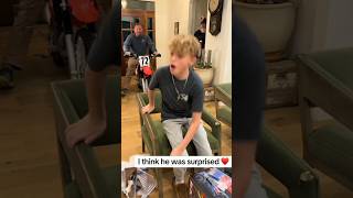 Boys reaction to toy not knowing its real dirt bike is adorable ❤️  Dad almost ruined surprise 😂 [upl. by Arakal]