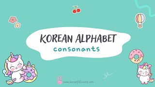 Korean Alphabet All Consonants Hangul [upl. by Eiralih]