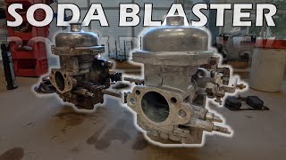 Cleaning Carburetor Bodies  CHEAP DIY Soda Blaster [upl. by Orban]