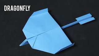 Como Hacer Un Avión De Papel Planeador DRAGONFLY  How To Make Paper Airplane [upl. by Ishmul734]