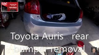 Toyota Auris 20062012 rear bumper removal [upl. by Weissman836]