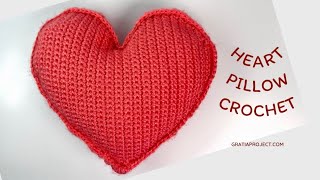 Heart Pillow Crochet Tutorial [upl. by Elcarim666]