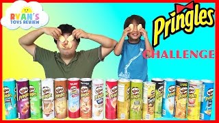 PRINGLES CHALLENGE Potato Chip Flavors Tasting Contest Ryan ToysReview [upl. by Ytsirt]