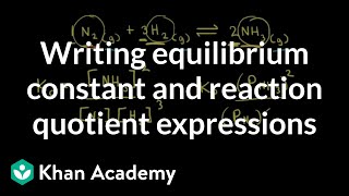 Writing equilibrium constant and reaction quotient expressions  AP Chemistry  Khan Academy [upl. by Noeruat638]