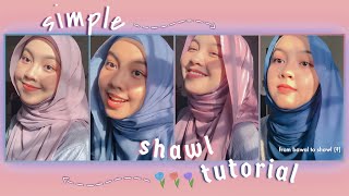 Simple Shawl Tutorial  4 Styles   Chest Covered  Intan Syafiqah [upl. by Avot]