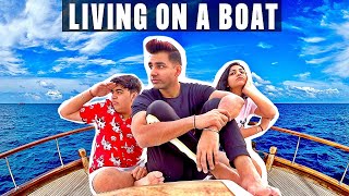 LIVING ON A BOAT FOR 24 HOURS  Rimorav Vlogs [upl. by Luz554]