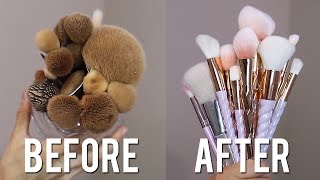 HOW TO CLEAN MAKEUP BRUSHES [upl. by Assirram]