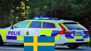 Sweden  Police car  Sound  Siren  Sverige  Polisbil  Ljud  Siren [upl. by Ahsenra]