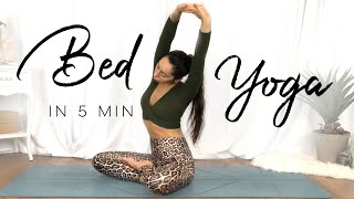 5 Minute Yoga In Bed  30 Days Yoga [upl. by Regan526]