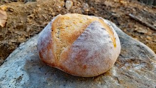 Survival skills Cooking on Rocks amp Baking Bread in a Primitive Oven [upl. by Jorgensen908]