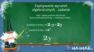 Zapisywanie wyrażeń algebraicznych [upl. by Tur]