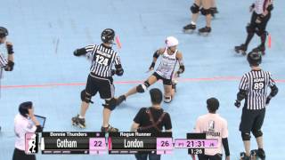 D1 Game 9 London Rollergirls v Gotham Girls Roller Derby [upl. by Jesh]