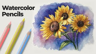 How to Use Watercolor Pencils  Techniques and Demonstration [upl. by Idalina]