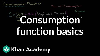 Consumption function basics  Macroeconomics  Khan Academy [upl. by Aihtnys]