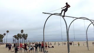 Fun People at Original Muscle Beach OMB  Santa Monica  Part 1 [upl. by Noivax]