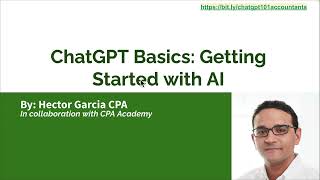 ChatGPT Basics Getting Started For Accountants [upl. by Jillian]