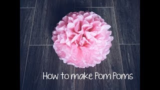 How to Make Tissue Paper Pom Poms  DIY Tissue Paper Flower Tutorial [upl. by Esinrahc]