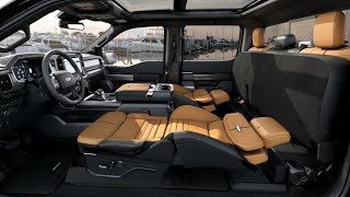 New 2023 Ford F150 quotMax Recline seatsquot explained  a bedroom on wheels [upl. by Anived995]