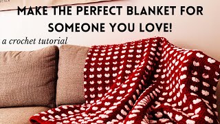 How To Crochet a Heart Blanket  Crochet Blanket  Blanket  Crochet For Beginners  Heart Stitch [upl. by Yngad]