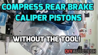 How To Compress Rear Brake Caliper Piston  WITHOUT THE TOOL  HD [upl. by Eimak74]