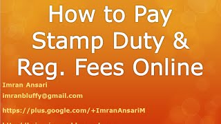 How to pay Stamp duty and Registration fees online [upl. by Line178]