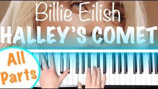 How to play HALLEYS COMET  Billie Eilish Piano Tutorial [upl. by Furmark135]