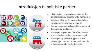 Samfunnsfag  Norske politiske partier politiske spektrum [upl. by Eizzil]