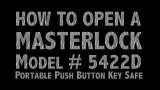 How To Open a Masterlock 5422D Portable Push Button Key Safe [upl. by Acnoib]