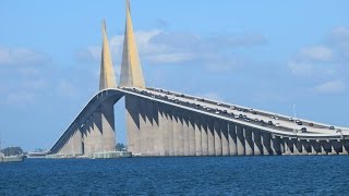 Ride in to the sky Sunshine Skyway Bridge  Tampa Bay Florida [upl. by Asilem881]