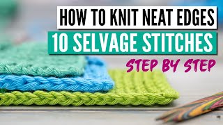 How to knit neat edges  The 10 best edge stitches in knitting [upl. by Yhtomiht]